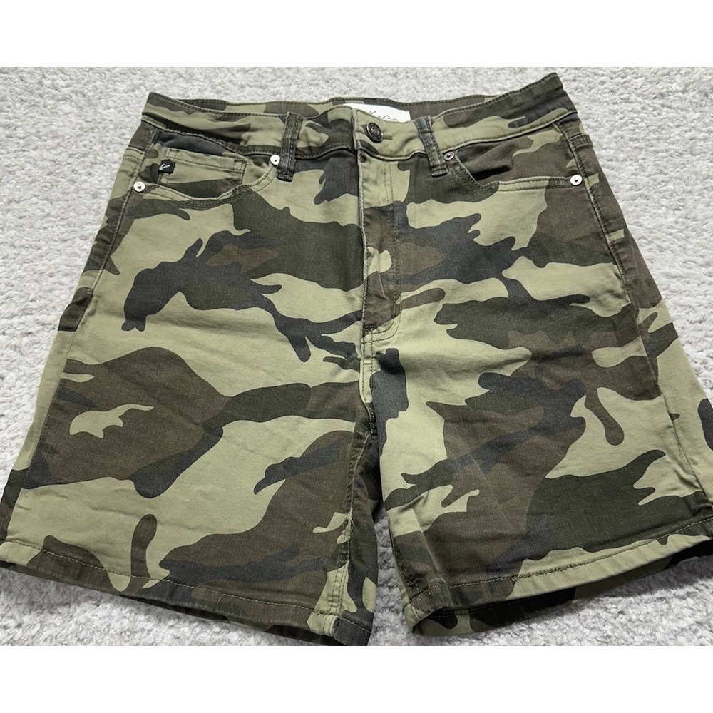 Kancan Women Chino Mini Shorts Size Large Camo Pockets Stretch Comfort - Picture 9 of 11